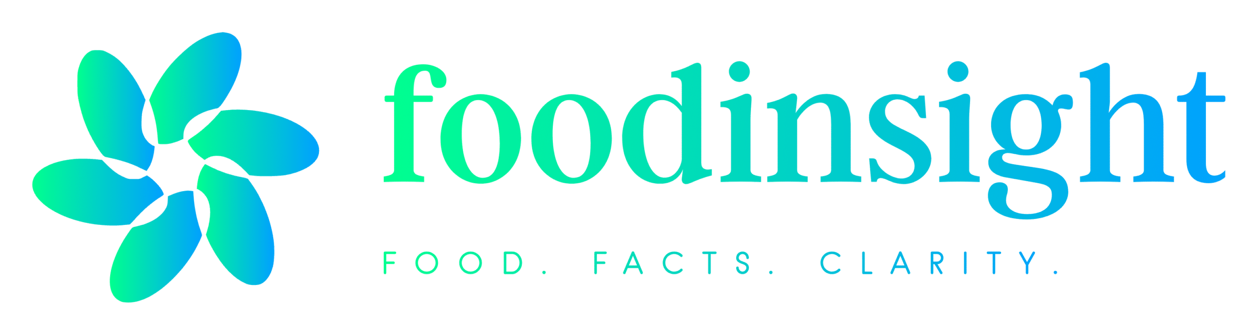 Logo với bông hoa 6 cánh và chữ foodinsight